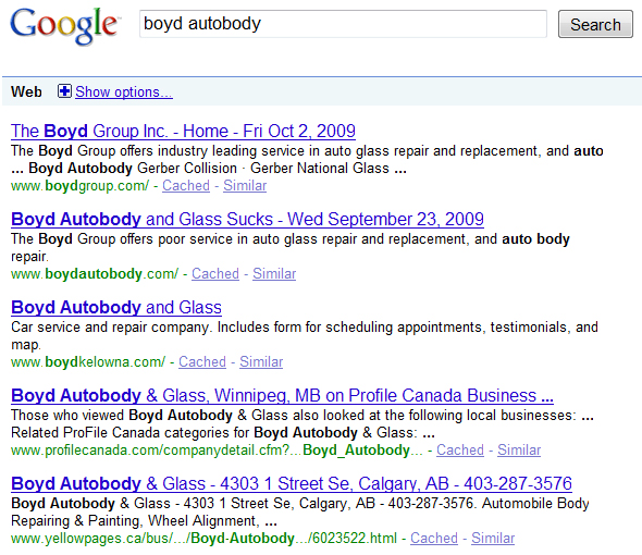Body Autobody Search Results